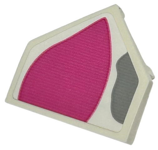 Wedge 2 x 2 x 2/3 Pointed with Dark Pink Shape and Light Bluish Gray Spot Pattern (Pua Right Ear) (Sticker) - Set 43226