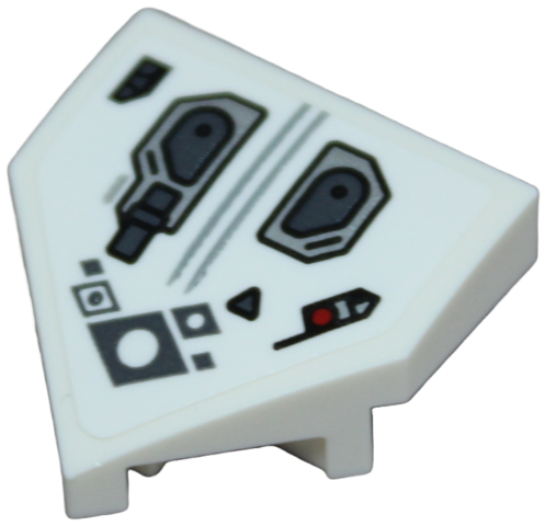 Wedge 2 x 2 x 2/3 Pointed with Lines, Armor Plates, Circles, Diamonds and Red Dot Pattern (Sticker) - Set 30443