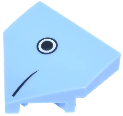 Wedge 2 x 2 x 2/3 Pointed with White Eye with Black Pupil, Circle Outline and Tapered Line Pattern