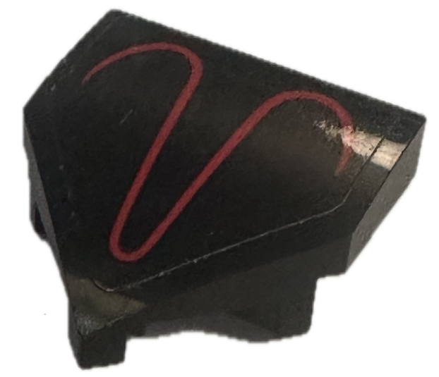 Wedge 2 x 2 x 2/3 Pointed with Curved Red Line Pattern (Sticker) - Set 76188