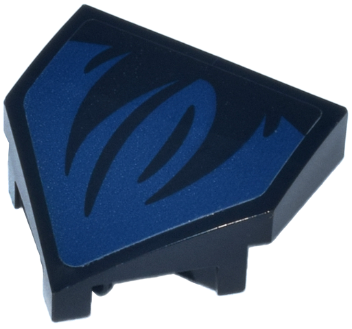 Wedge 2 x 2 x 2/3 Pointed with Dark Blue Flower Leaves Pattern (Sticker) - Set 76784