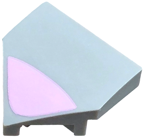 Wedge 2 x 2 x 2/3 Pointed with Bright Pink Rounded Triangle Pattern (Bugs Bunny Nose)
