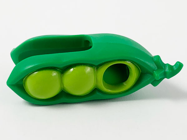 Minifigure, Headgear Head Cover, Costume Pea Pod with Lime Peas Pattern