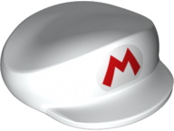 Large Figure Headgear, Super Mario Cap with Super Mario Logo Red Capital Letter M Pattern (Fire Mario)