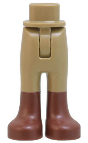 Mini Doll Hips and Trousers with Back Pockets with Molded Reddish Brown Lower Legs / Boots Pattern - Thin Hinge