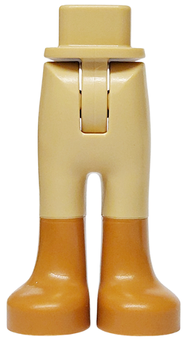Mini Doll Hips and Trousers with Back Pockets with Molded Medium Nougat Lower Legs / Boots Pattern - Thin Hinge