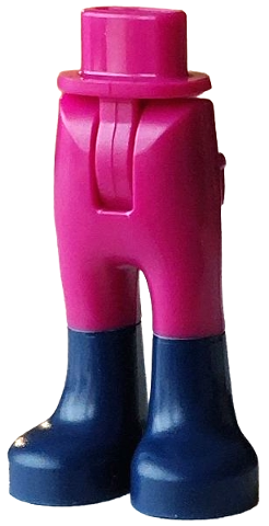 Mini Doll Hips and Trousers with Back Pockets with Molded Dark Blue Lower Legs / Boots Pattern - Thin Hinge