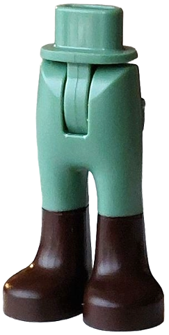 Mini Doll Hips and Trousers with Back Pockets with Molded Dark Brown Lower Legs / Boots Pattern - Thin Hinge