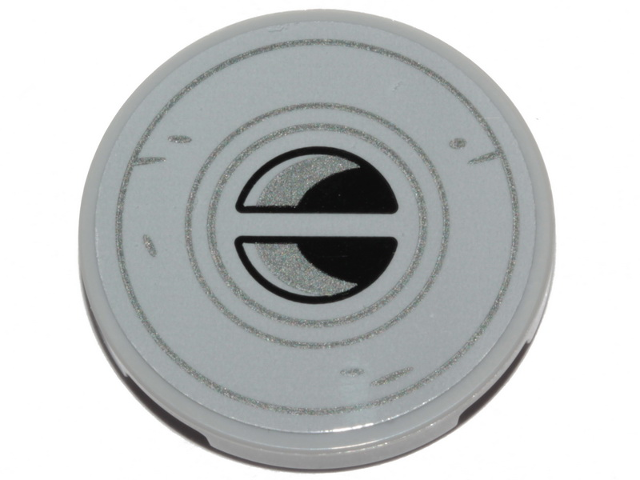 Tile, Round 3 x 3 with SW N-1 Starfighter Air Vents with Silver Circles Pattern (Sticker) - Set 75325