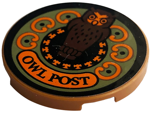 Tile, Round 3 x 3 with 'OWL POST' Logo Pattern (Sticker) - Set 76422