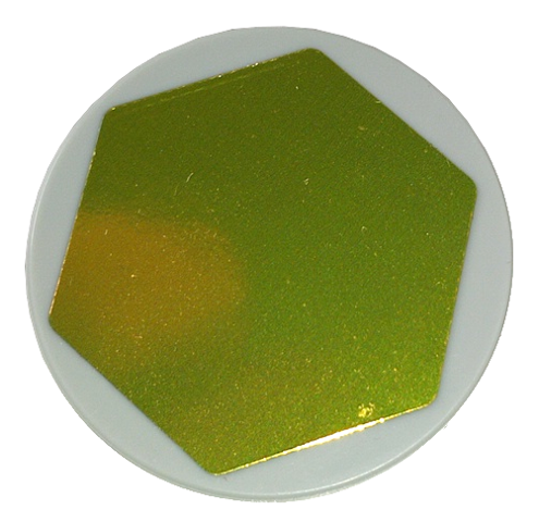 Tile, Round 3 x 3 with Gold Hexagon Pattern (Sticker) - Set 42158