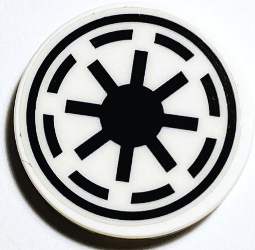Tile, Round 3 x 3 with SW Galactic Republic Logo Pattern (Sticker) - Set 75309
