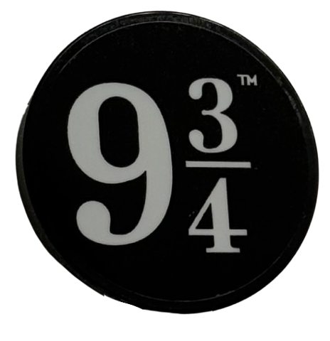 Tile, Round 3 x 3 with White '9 3/4' Pattern (Sticker) - Set 76450