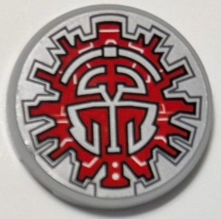 Tile, Round 3 x 3 with SW Dark Falcon Red Hyperdrive Pattern (Sticker) - Set 75389