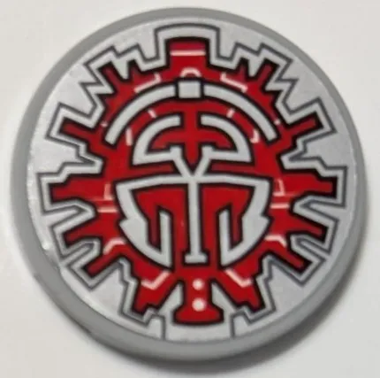 Tile, Round 3 x 3 with SW Dark Falcon Red Hyperdrive Pattern (Sticker) - Set 75389