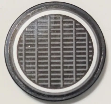 Tile, Round 3 x 3 with SW Dark Falcon Grille with Dark Bluish Gray Border Pattern (Sticker) - Set 75389