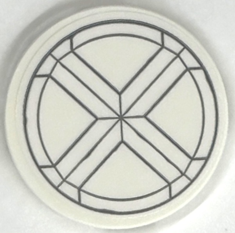 Tile, Round 3 x 3 with X-Men Logo in Ring Pattern (Sticker) - Set 76294