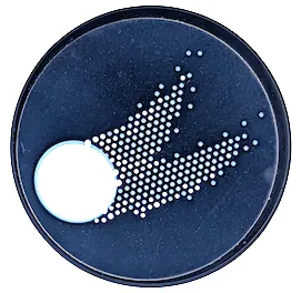Tile, Round 3 x 3 with White Comet with Dotted Tail Pattern (Sticker) - Set 42603