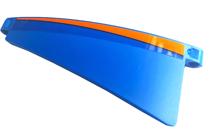 Technic, Panel Curved #50 5 x 13 Tapered Left with Black and Orange Stripe Pattern (Sticker) - Set 42141