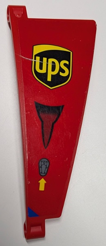 Technic, Panel Curved #50 5 x 13 Tapered Left with Air Intake, Blue Triangle, Yellow Arrow, Silver Latch and UPS Logo Pattern (Sticker) - Set 42125