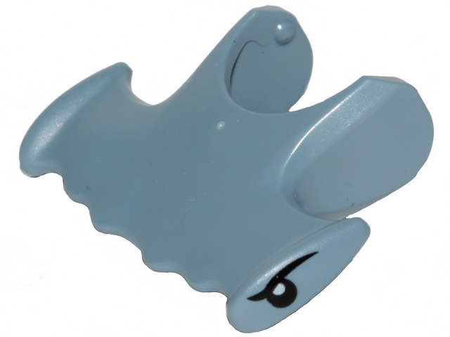 Shark Head Hammerhead with Black Eyelids and Eyes with White Pupils Pattern