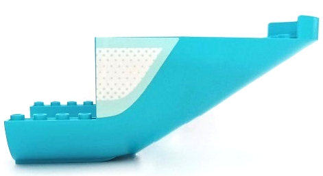 Aircraft Fuselage Aft Section Curved Bottom 8 x 16 with 2 Holes with Light Aqua Dots and Stripe Pattern on Both Sides (Stickers) - Set 41429