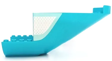 Aircraft Fuselage Aft Section Curved Bottom 8 x 16 with 2 Holes with Light Aqua Dots and Stripe Pattern on Both Sides (Stickers) - Set 41429