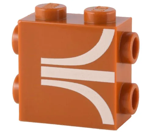 Brick, Modified 1 x 2 x 1 2/3 with Studs on Side and Ends with White Atari Logo Pattern