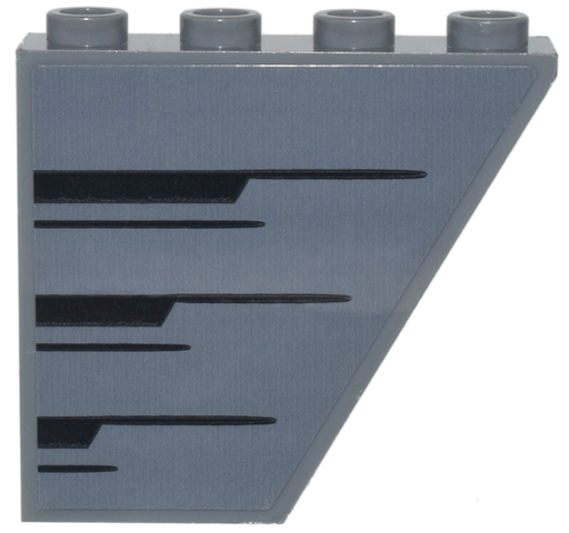 Slope, Inverted 60 4 x 1 x 3 with Black Angled Stripes Pattern Side A (Sticker) - Set 76269