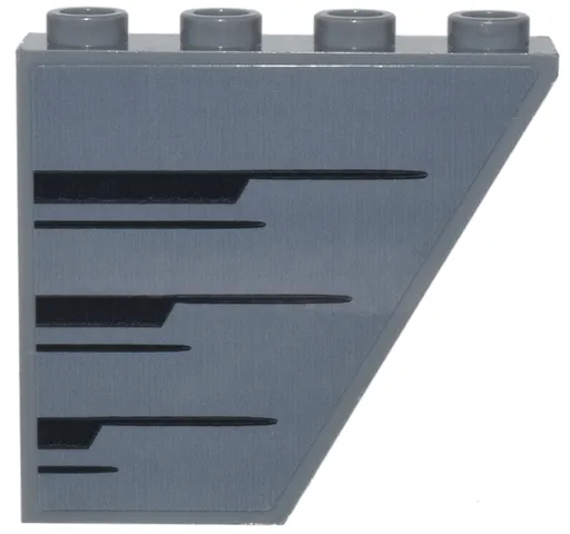 Slope, Inverted 60 4 x 1 x 3 with Black Angled Stripes Pattern Side A (Sticker) - Set 76269