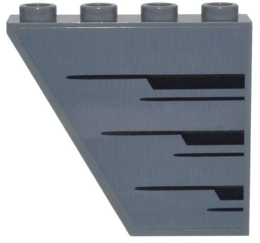 Slope, Inverted 60 4 x 1 x 3 with Black Angled Stripes Pattern Side B (Sticker) - Set 76269