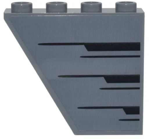 Slope, Inverted 60 4 x 1 x 3 with Black Angled Stripes Pattern Side B (Sticker) - Set 76269