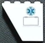 Slope, Inverted 60 4 x 1 x 3 with Dark Turquoise EMT Star of Life and Hatch Outline Pattern Model Right Side (Sticker) - Set 60343