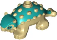 Dinosaur Ankylosaurus Baby with Molded Dark Turquoise Back and Printed Black Eyes Pattern (Jurassic World Bumpy)