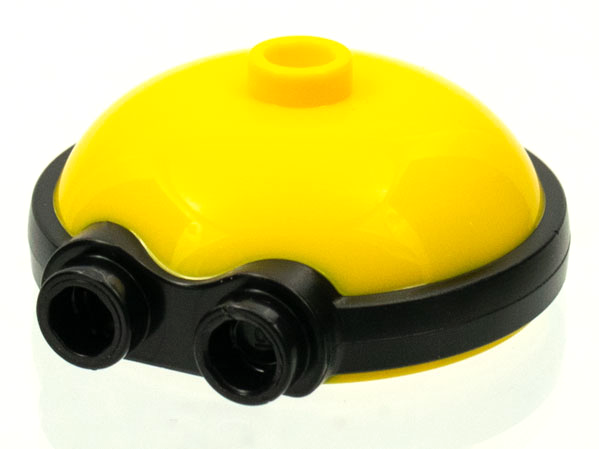 Minifigure, Head, Modified Minion, Wide with Molded Black Goggles Pattern