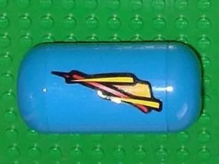 Pneumatic Air Tank with Yellow and Red Geometric Streak Pattern Model Left Side (Sticker) - Set 8462