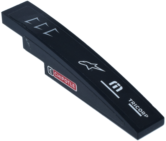 Slope, Curved 6 x 1 with White Vents, 'TRICORP' 'CHIPOTLE' and other Logos Pattern Model Left Side (Stickers) - Set 77250