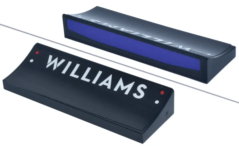 Arch 6 x 2 x 5/6 Inverted with White 'WILLIAMS' Logo and Dark Blue Panel Pattern (Stickers) - Set 77249