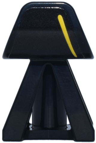 Vehicle, Double Wishbone Suspension Block with Wheel Deflector and Axle Holes with Yellow Stripe Pattern Model Left Side (Sticker) - Set 77245