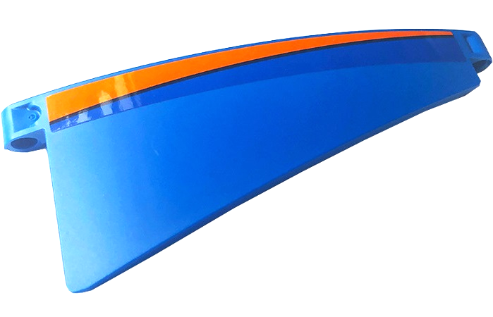 Technic, Panel Curved #51 5 x 13 Tapered Right with Black and Orange Stripe Pattern (Sticker) - Set 42141