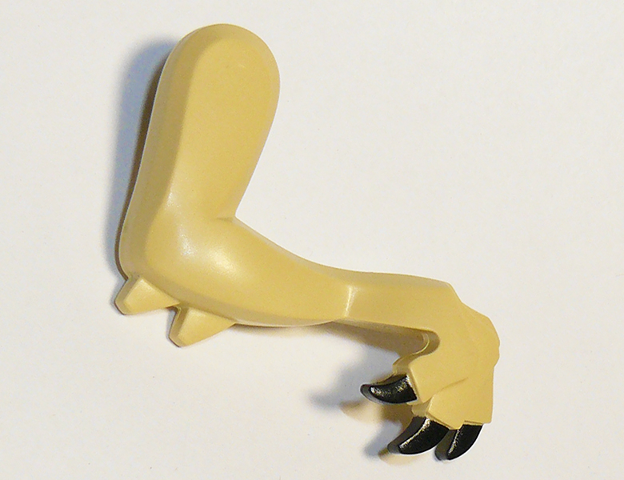 Dinosaur Leg Small (Front) Right with 2 Elbow Spikes with Molded Black Pin and Printed Black Claws Pattern