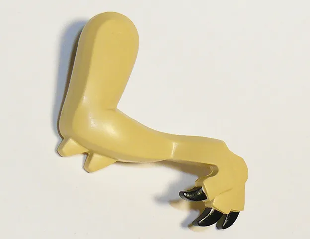 Dinosaur Leg Small (Front) Right with 2 Elbow Spikes with Molded Black Pin and Printed Black Claws Pattern