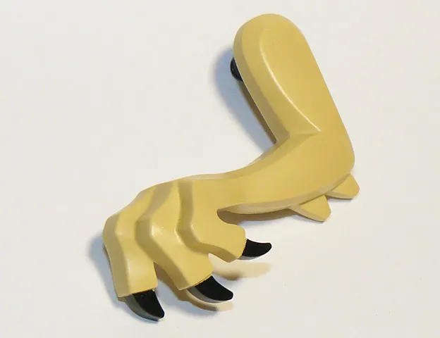 Dinosaur Leg Small (Front) Left with 2 Elbow Spikes with Molded Black Pin and Printed Black Claws Pattern