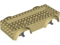 Vehicle, Base 8 x 16 x 2 1/2 with Mudguards, 4 x 14 Recessed Center with 5 Holes, and Dark Bluish Gray Wheels Holders