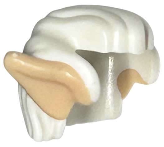 Minifigure, Hair Short, Swept Back with Molded Light Nougat Elf / Goblin / Orc Ears Pattern