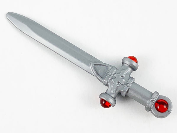 Minifigure, Weapon Sword, Ornate with Molded Trans-Red Jewels on Crossguard and Pommel Pattern (Sword of Gryffindor)