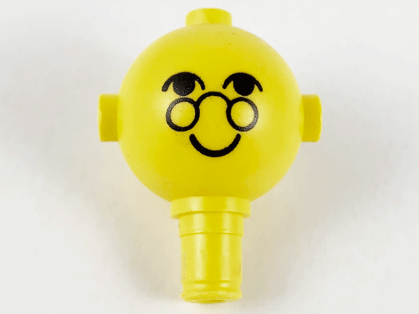 Homemaker Figure / Maxifigure Head with Black Eyes, Glasses, and Smile Pattern