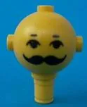 Homemaker Figure / Maxifigure Head with Black Eyes, Eyebrows, and Moustache Pattern