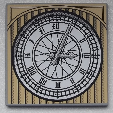 Tile 6 x 6 with Clock Pattern (Sticker) - Set 8639