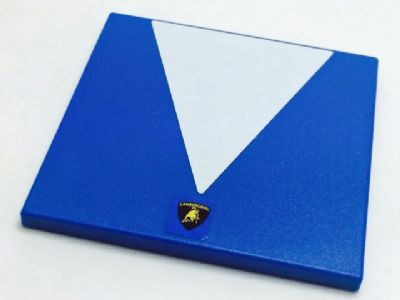 Tile 6 x 6 with White Triangle and Lamborghini Logo Pattern (Stickers) - Set 8214